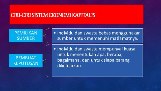 Sistem ekonomi kapitalis 