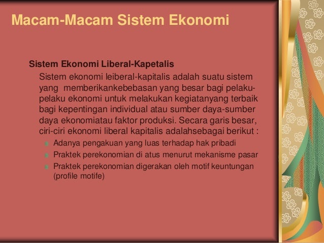 Sistem Ekonomi