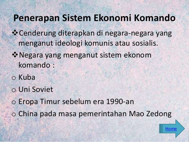 Negara Cenderung Menganut Sistem Ekonomi Komando Adalah