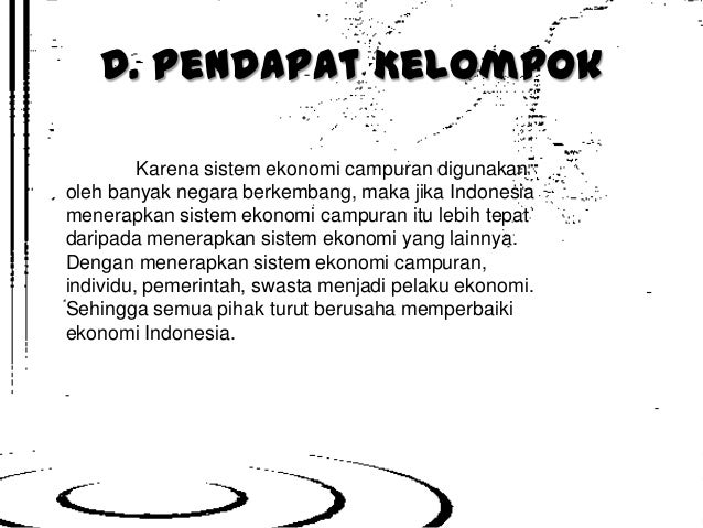 Sistem Ekonomi Campuran Sistem Ekonomi Campuran