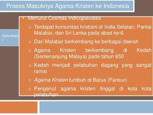Sistem ekonomi liberal dan masuknya agama kristen ke Indonesia