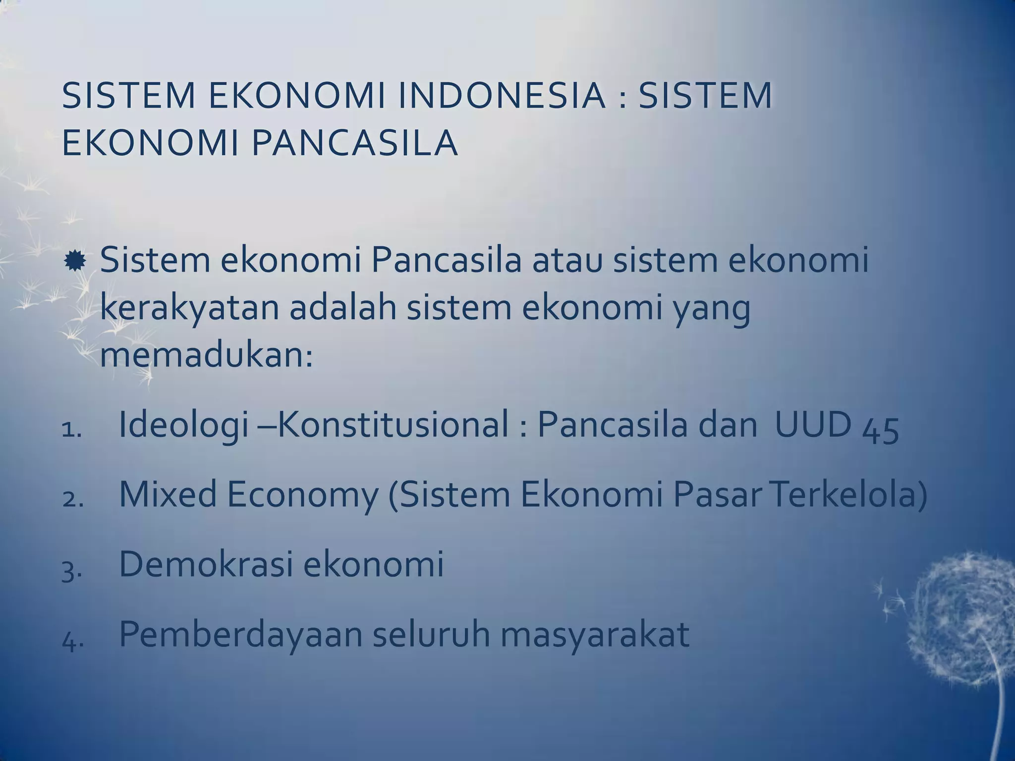 Sistem ekonomi pancasila | PPTX