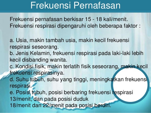 Faktor Yang Mempengaruhi Frekuensi Pernapasan Manusia Antara Lain Eva