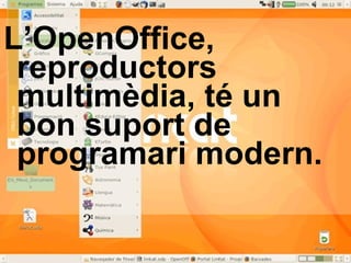 L’OpenOffice, reproductors multimèdia, té un bon suport de programari modern. 