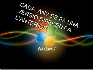 CADA  ANY ES FA UNA VERSIÓ DIFERENT A L’ANTERIOR. 