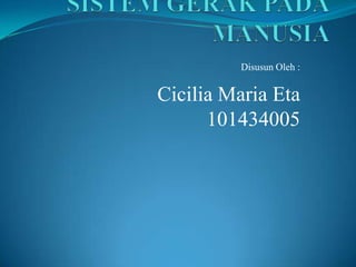 Disusun Oleh :


Cicilia Maria Eta
      101434005
 