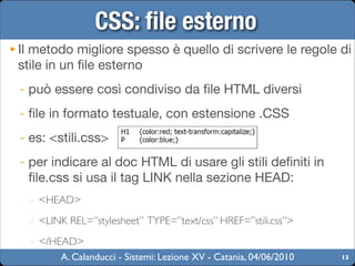 Sistemi lezione xv - cenni su css | PPT