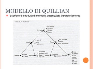 MODELLO DI QUILLIAN
Esempio di struttura di memoria organizzata gerarchicamente
 