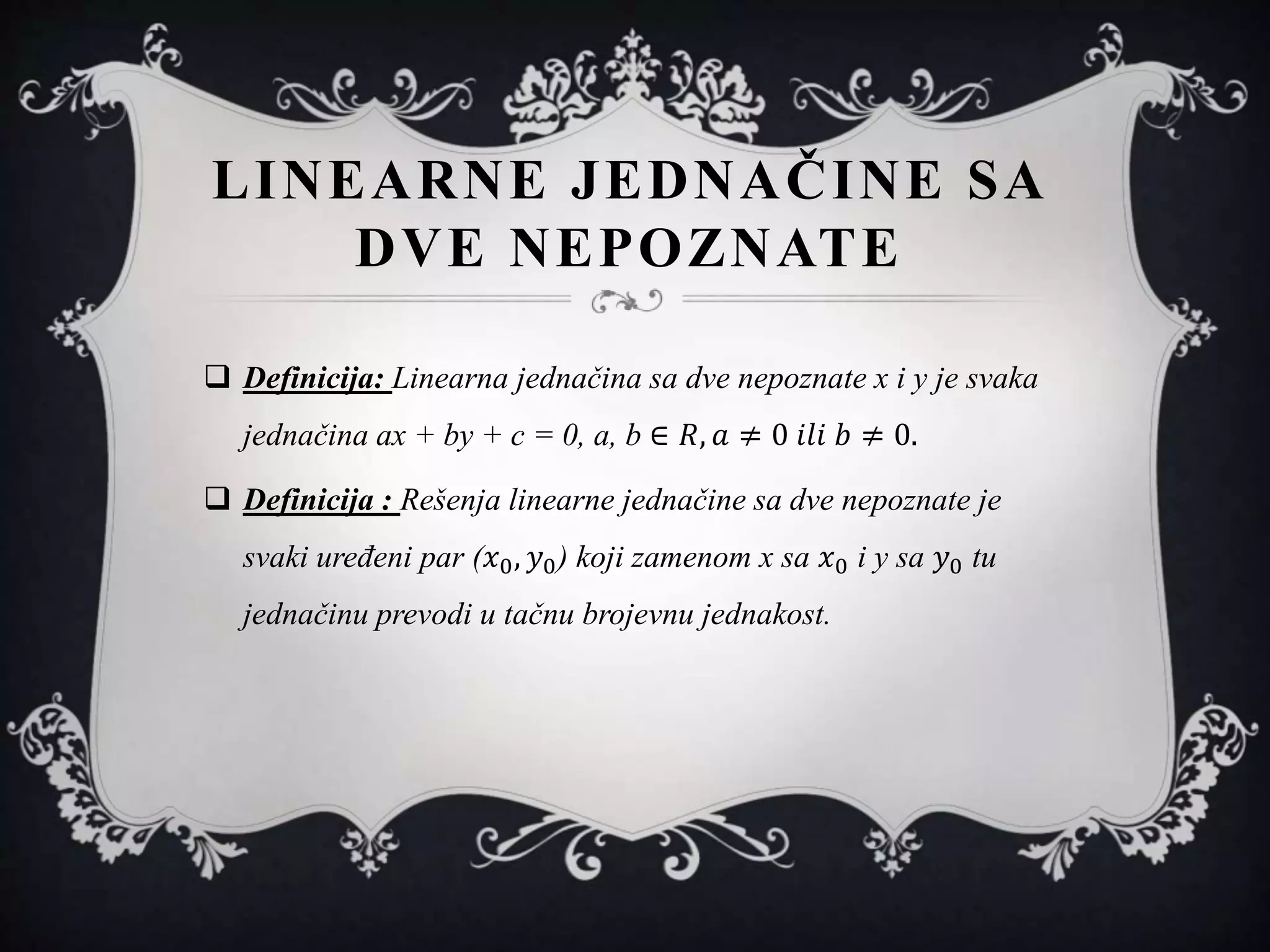 Sistemi linearnih jednacina | PPT