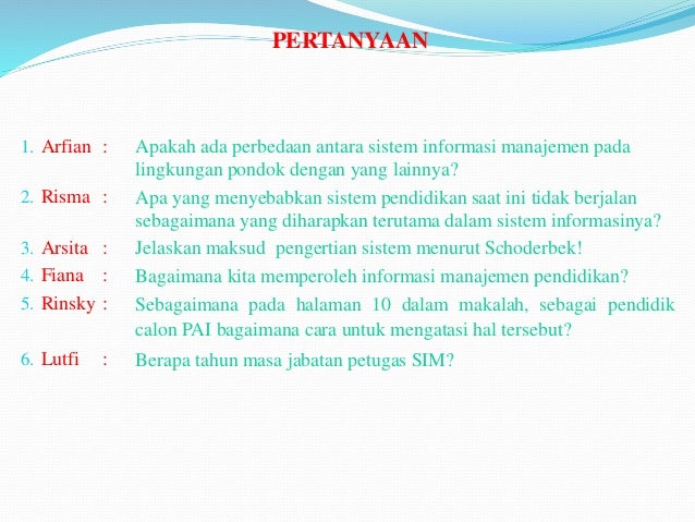 Sistem Informasi Dalam Manajemen Pendidikan Islam