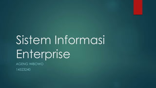 Sistem Informasi
Enterprise
AGENG WIBOWO
14523240
 