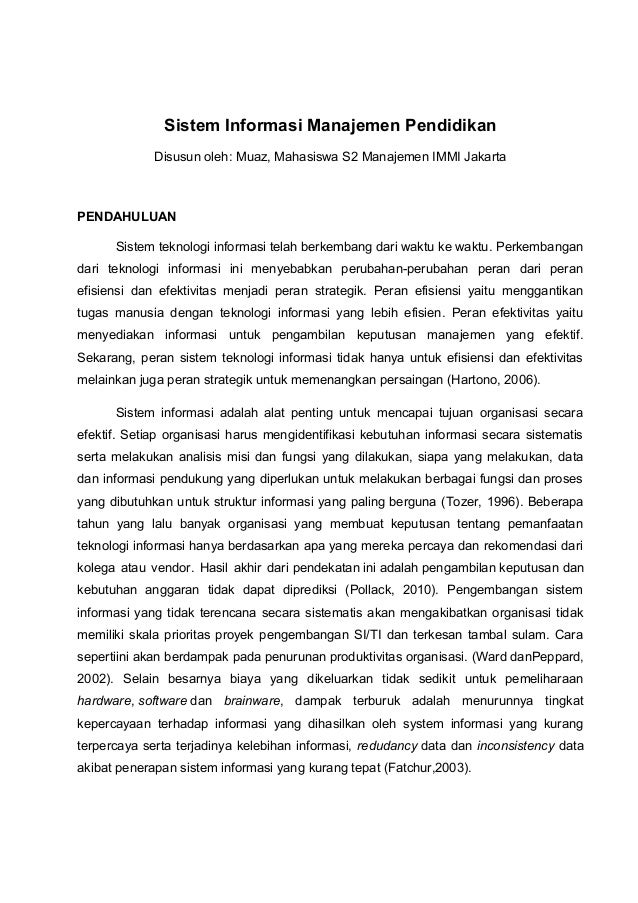 Sistem Informasi Manajemen Pendidikan Sistem Informasi Manajemen Pendidikan