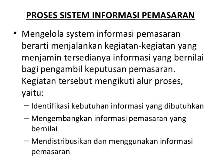 Sistem informasi pemasaran