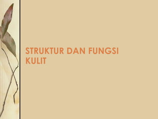STRUKTUR DAN FUNGSI
KULIT

 