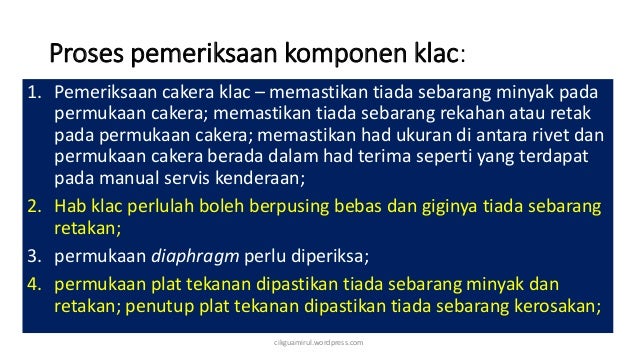Sistem Klac Topik 2 Merombak Rawat Komponen Klac