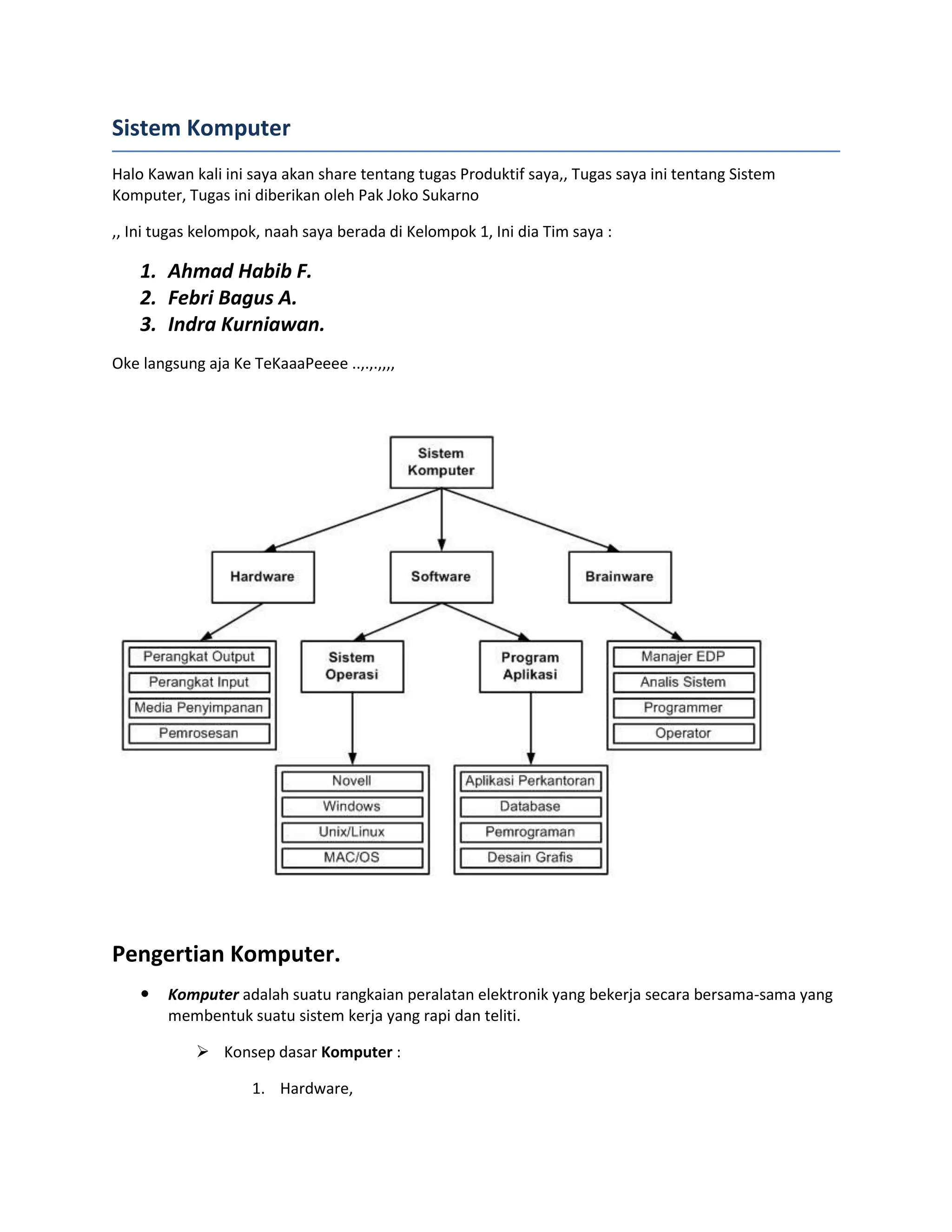 Komputer Rapi Sistem komputer | DOCX