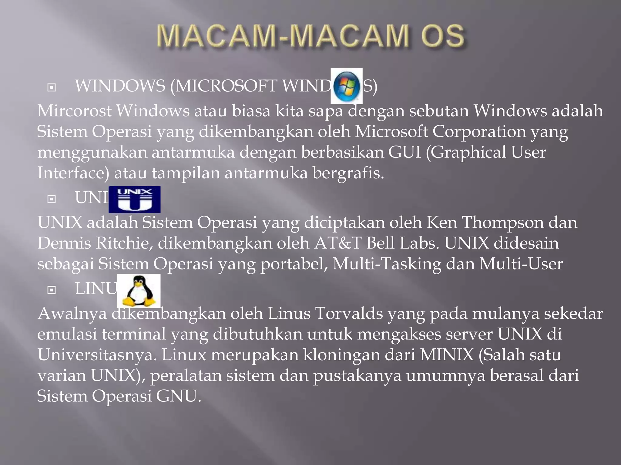 Sistem komputer (operating sistem (OS) ) | PPT