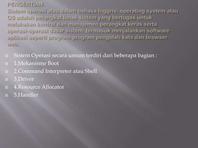 Sistem komputer (operating sistem (OS) ) | PPT