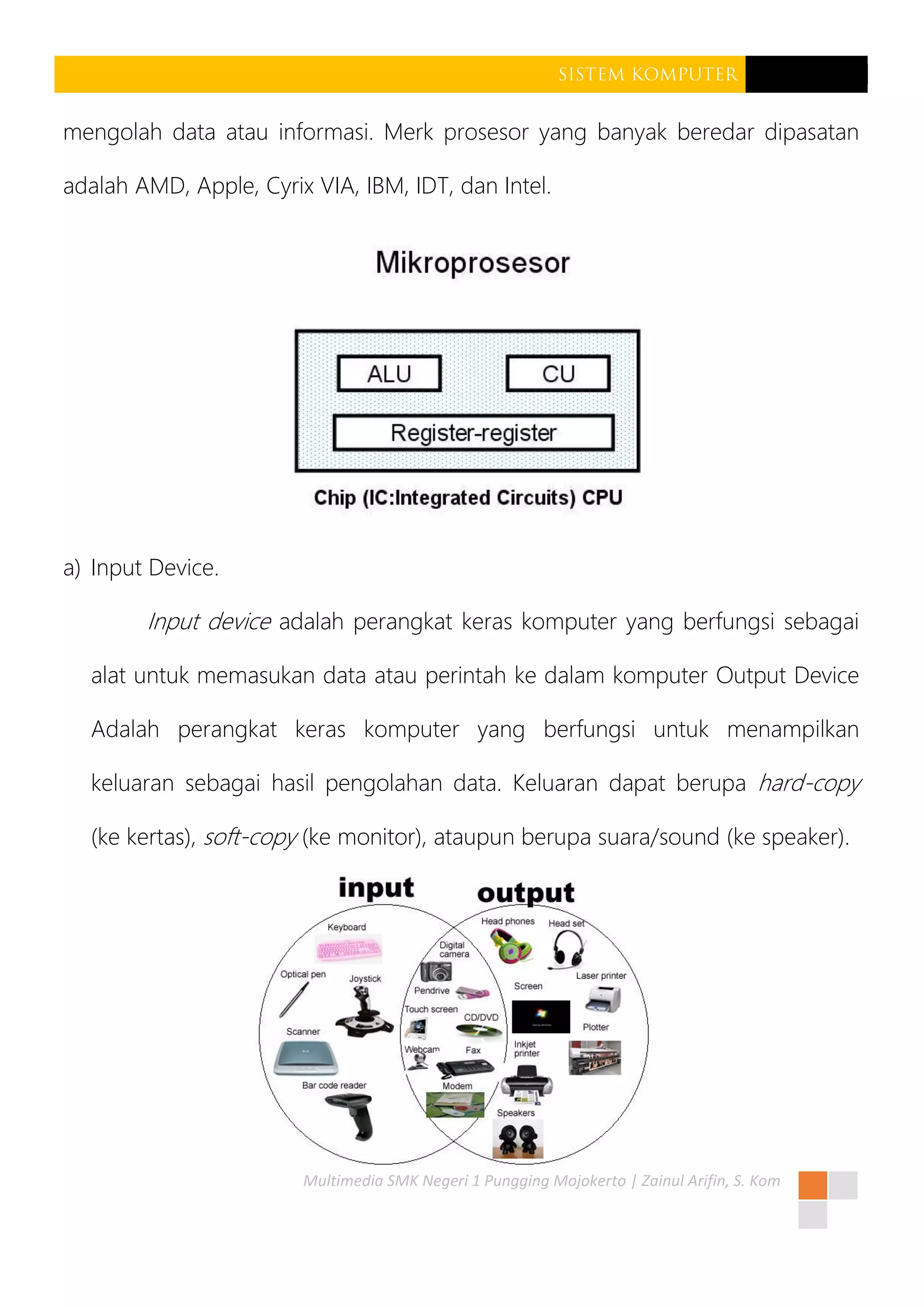 Sistem komputer blok diagram dari sistem mikro komputer | PDF