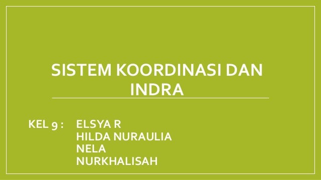 Sistem Koordinasi Dan Indra