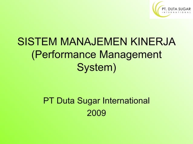 Sistem manajemen kinerja PT DSI | PPT