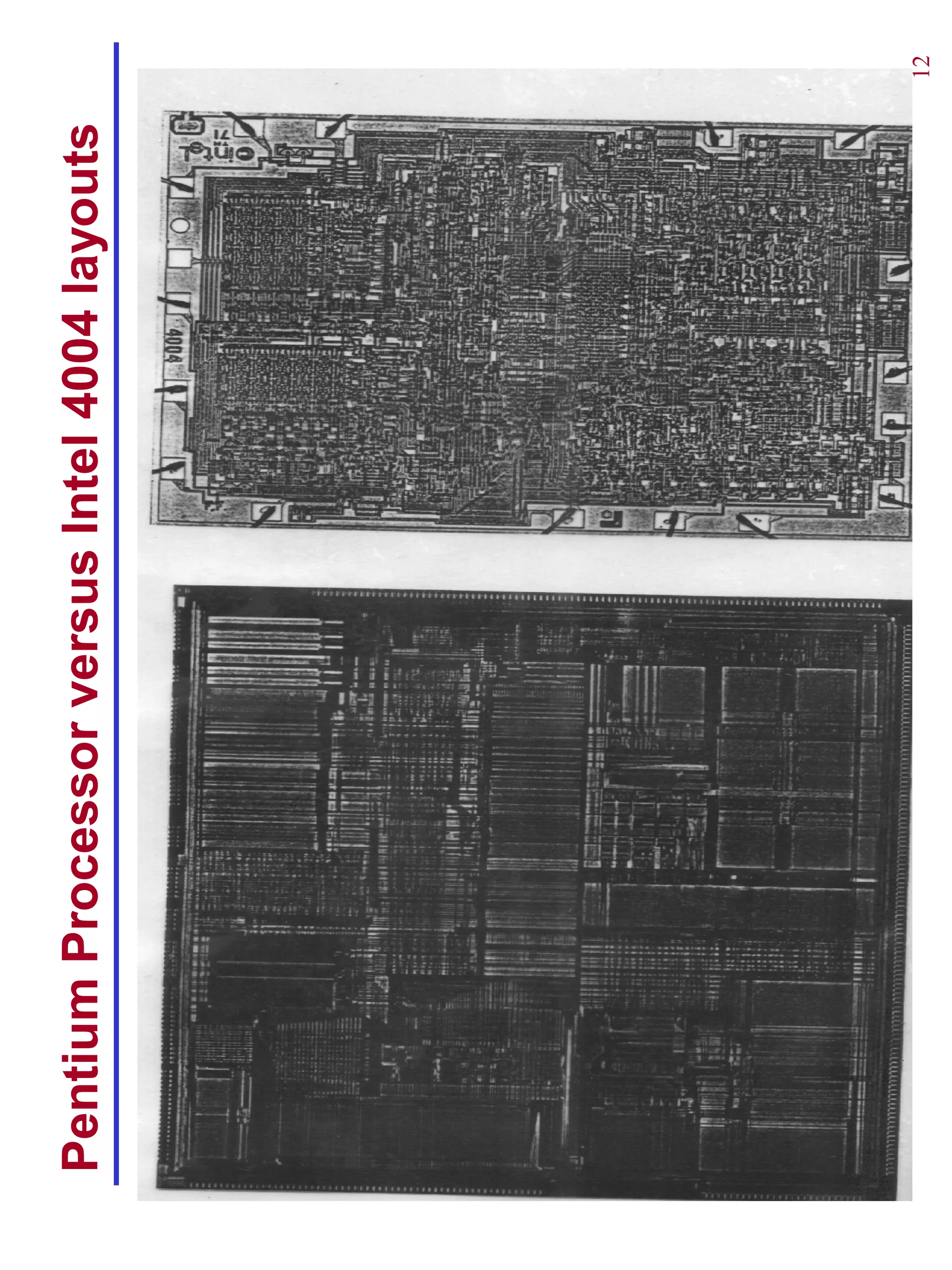 Pentium Processor versus Intel 4004 layouts




                                              12
 