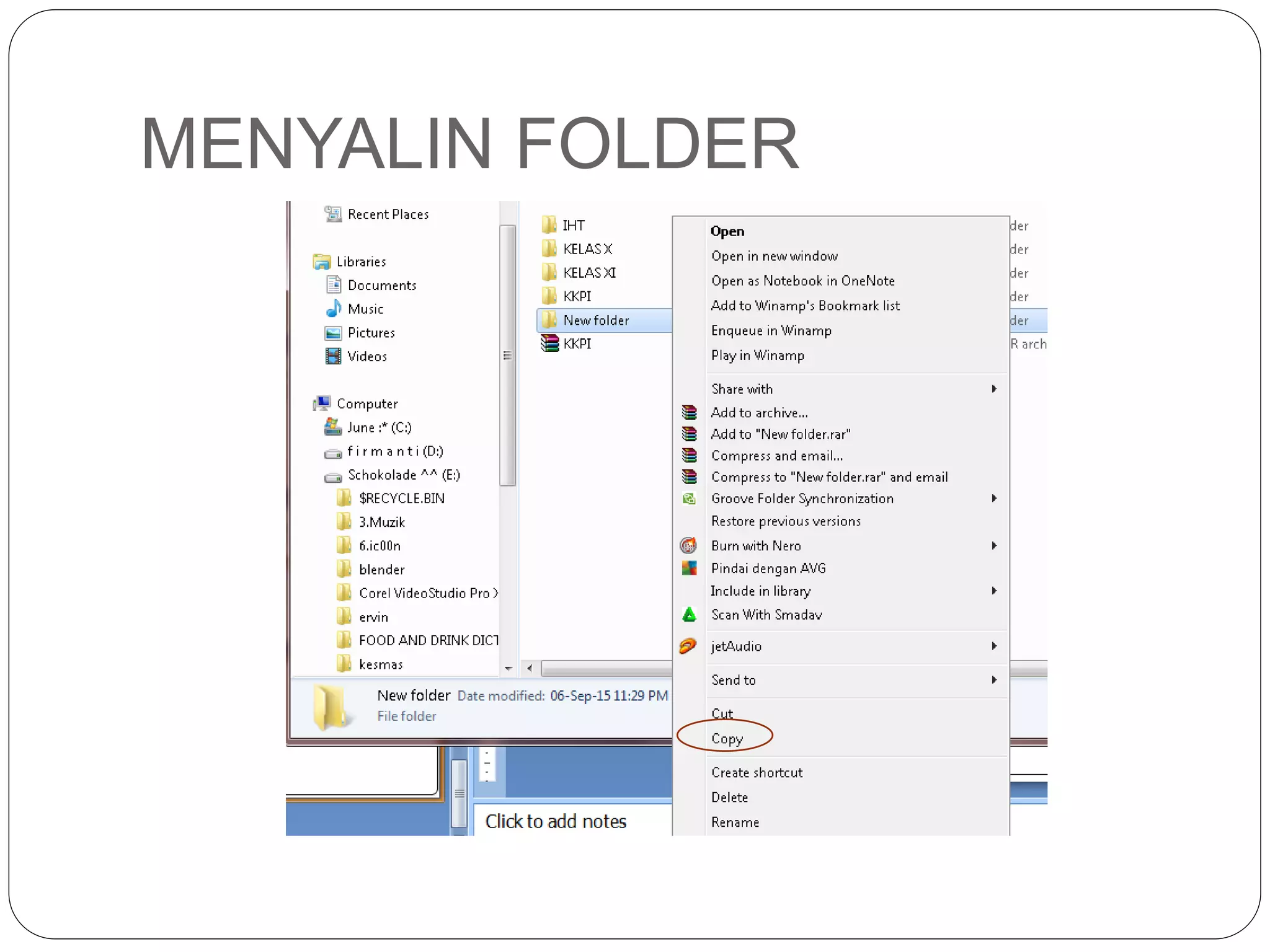 MENYALIN FOLDER
 