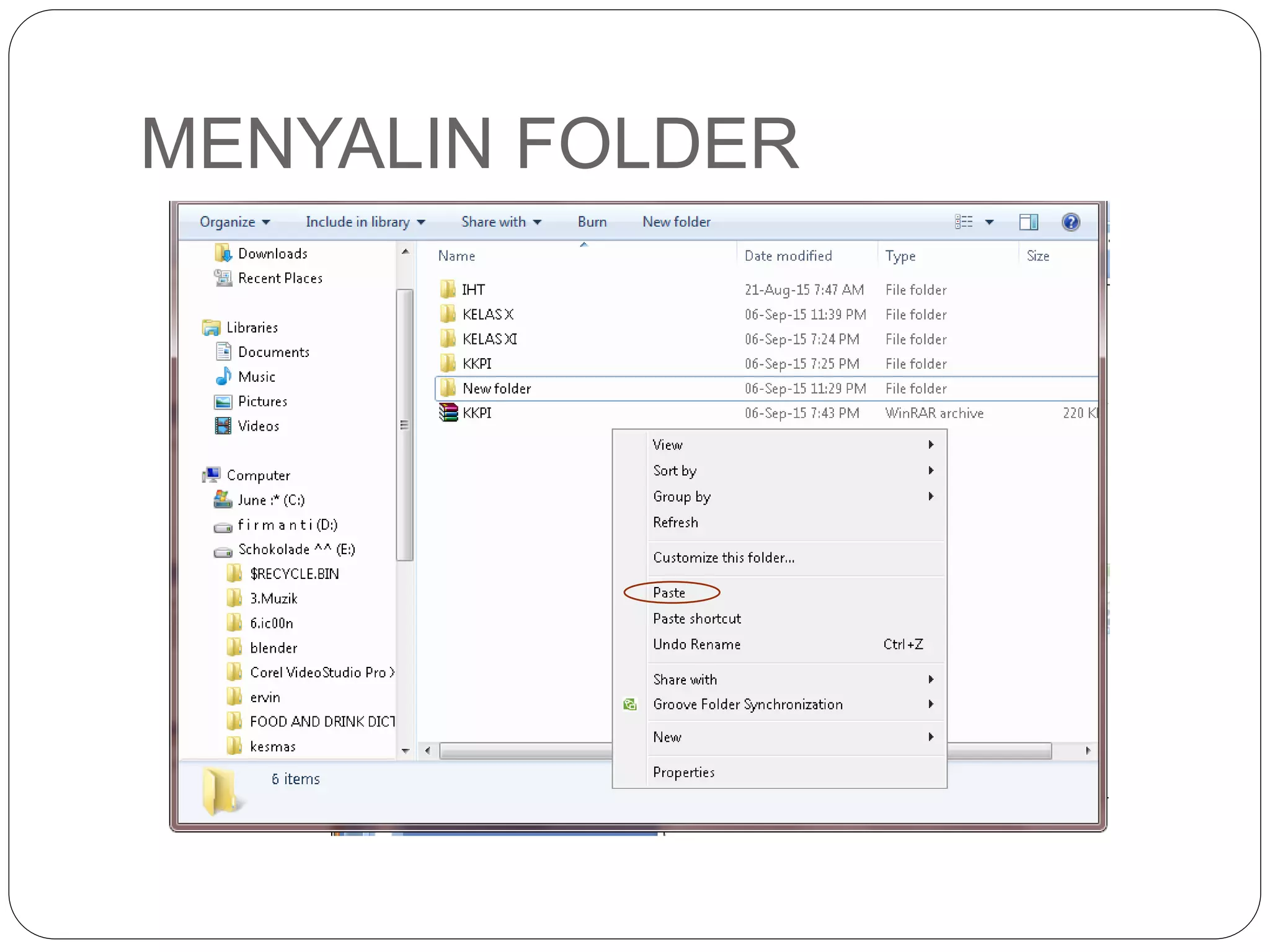 MENYALIN FOLDER
 
