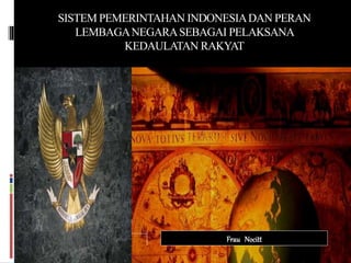 Frau Nocitt
SISTEM PEMERINTAHAN INDONESIADAN PERAN
LEMBAGANEGARASEBAGAI PELAKSANA
KEDAULATAN RAKYAT
 