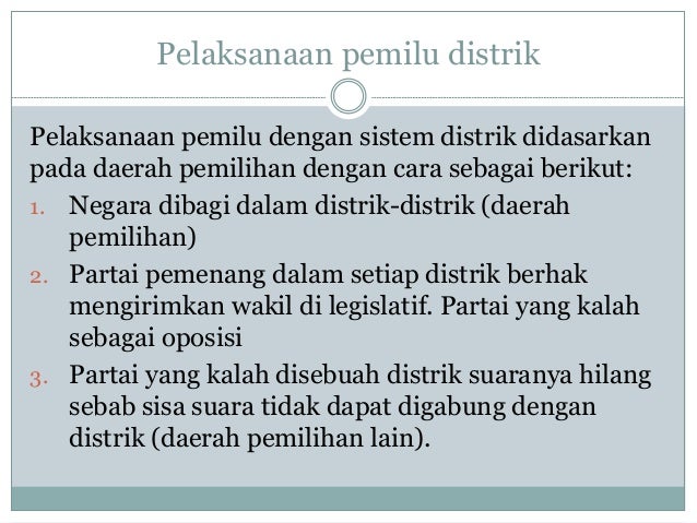Sistem Pemilu Distrik