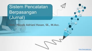 Oleh: Waode Adriani Hasan, SE., M.Acc.
Sistem Pencatatan
Berpasangan
(Jurnal)
https://www.jpppt.com
 