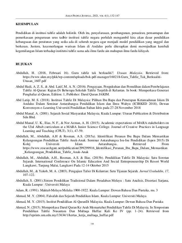 Sistem pendidikan tahfiz di malaysia, pilihan ibu bapa dan warisan peu2026