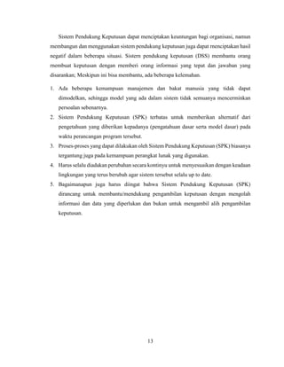 Proses Spk Sistem Pendukung Keputusan (SPK) | PDF