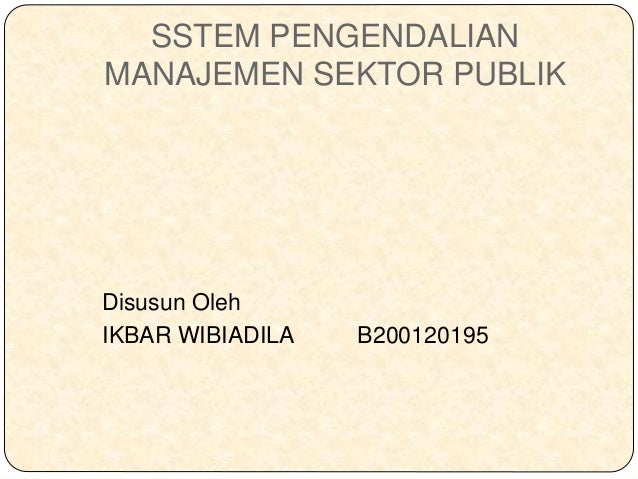 Sistem Pengendalian Manajemen Sektor Publik