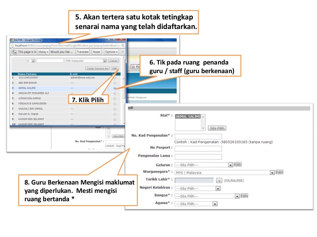 Cara isi maklumat guru dan staf dalam sistem pengurusan ...