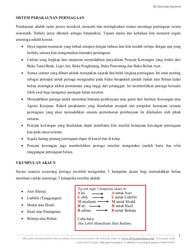 Nota Tingkatan 4 Prinsip Akaun