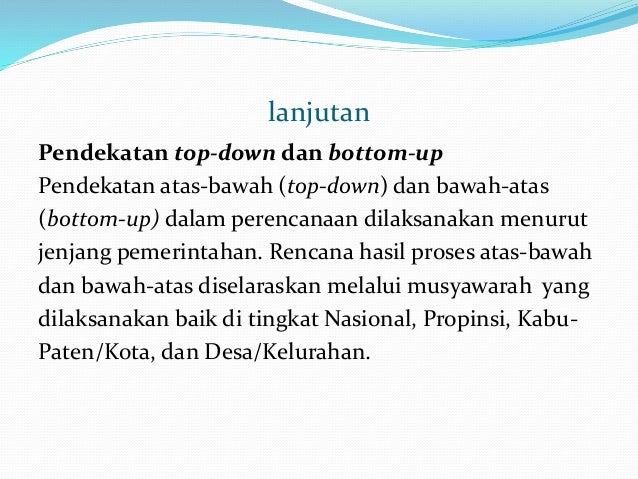 Pengertian Top Down Dan Bottom Up Nasi