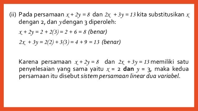 Sistem Persamaan Linear Dua Variabel