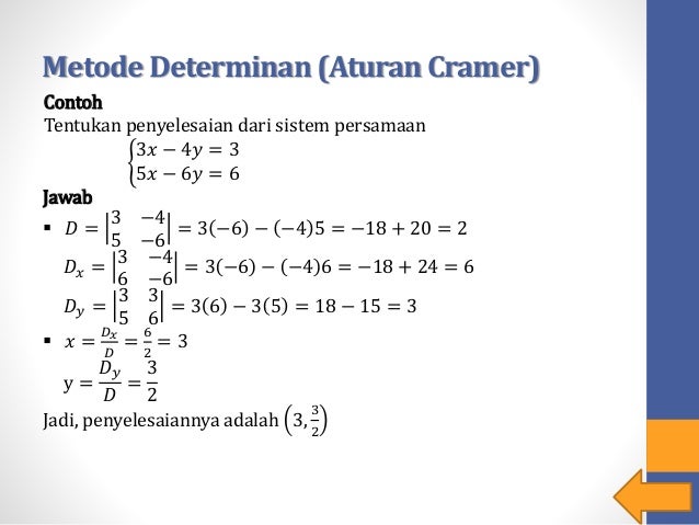 11 Contoh Soal Matriks Aturan Cramer Kumpulan Contoh Soal
