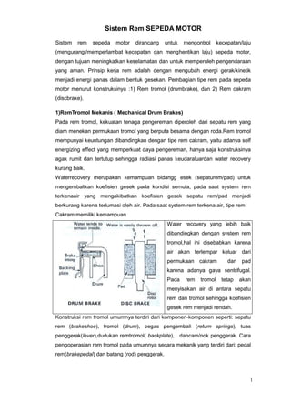 Sistem rem sepeda moto | PDF