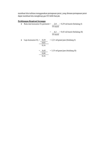 LAPORAN PRAKTIKUM SISTEM RESPIRASI | PDF