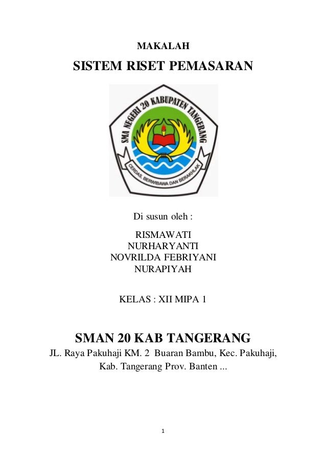 Makalah Riset Pasar Dan Pemasaran