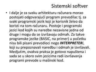 Verse Programski Sistemski softver i aplikativni programi | PPTX