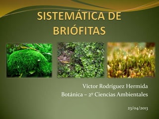 Víctor Rodríguez Hermida
Botánica – 2º Ciencias Ambientales
23/04/2013

 