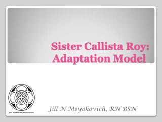 Sister Callista Roy:Adaptation Model	 Jill N Meyokovich, RN BSN 