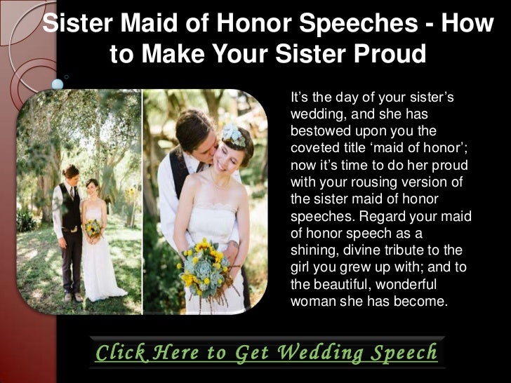 sample matron of honor speech for sister