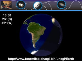 http://www.fourmilab.ch/cgi-bin/uncgi/Earth
16:30
23o (S)
46o (W)
 