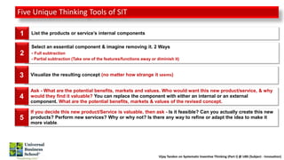 Systematic Inventive Thinking by Professor Vijay Tandon | PPTX