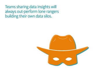 Teams sharing data insights will
always out-perform lone rangers
building their own data silos.
 