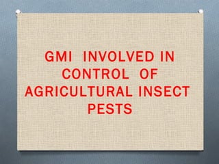 Genetic Improvements to the Sterile Insect Technique for Agricultural & Public health Pests